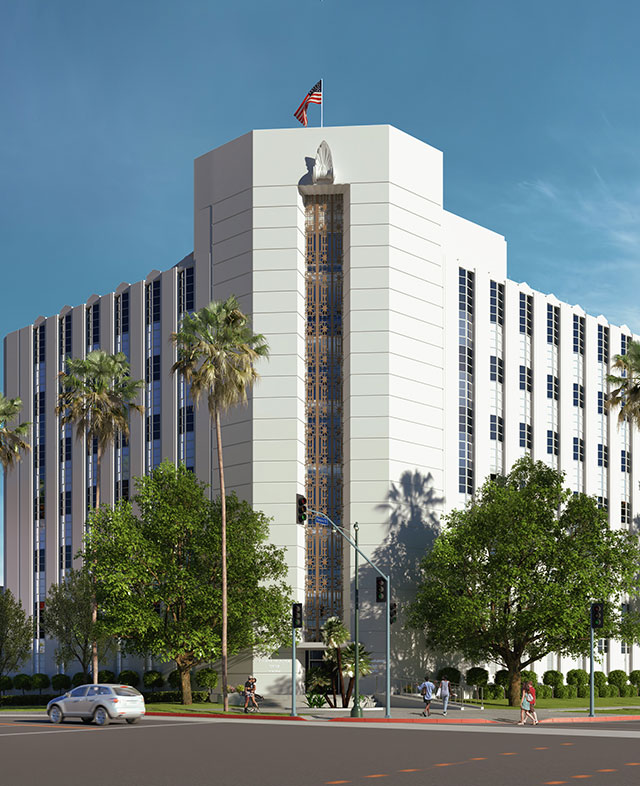 Front entrance of Wilshire Mullen main building