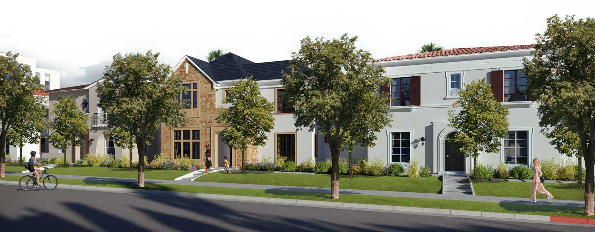 Rendering of single family homes of Wilshire Mullen plan