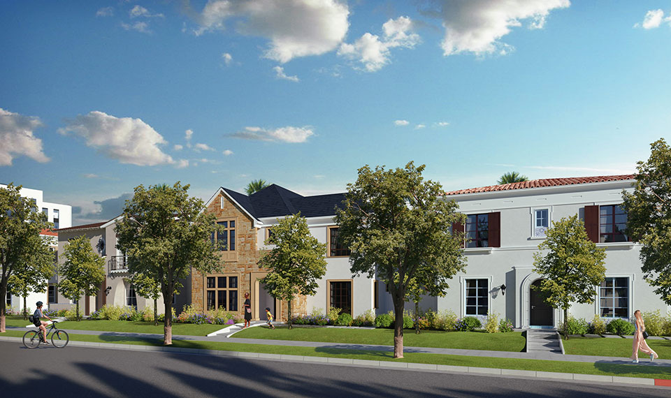 Rendering of single family homes of Wilshire Mullen plan