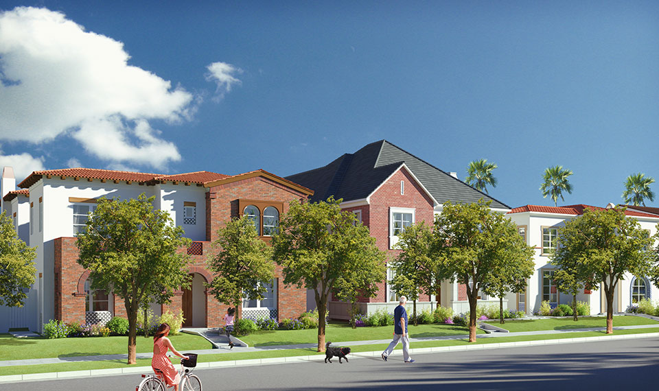 Rendering of single family homes of Wilshire Mullen plan